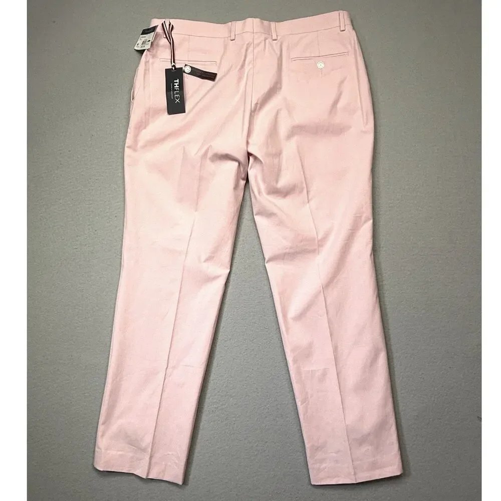Tommy Hilfiger Men's Modern-Fit Stretch Suit Pants LT Pink 38x30 Retail $135.00